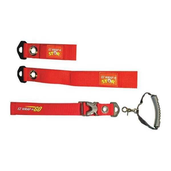 Strap with Handle, Red, Nylon, 1-1/2 in. W, Ez Wrap N Go, Mfr#: EZWRAPNGOSYSVP