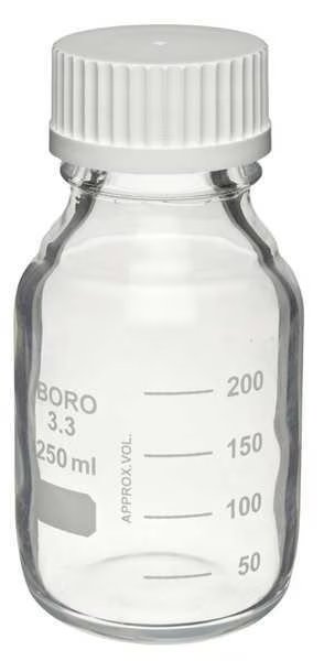 Safety Coated Media Bottle, 250mL, PK12, Wheaton, Mfr#: W219937