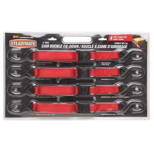 Tie-Down Strap, Red, 1500 lb., 6 ft., Kinedyne, Mfr#: 15532GRA