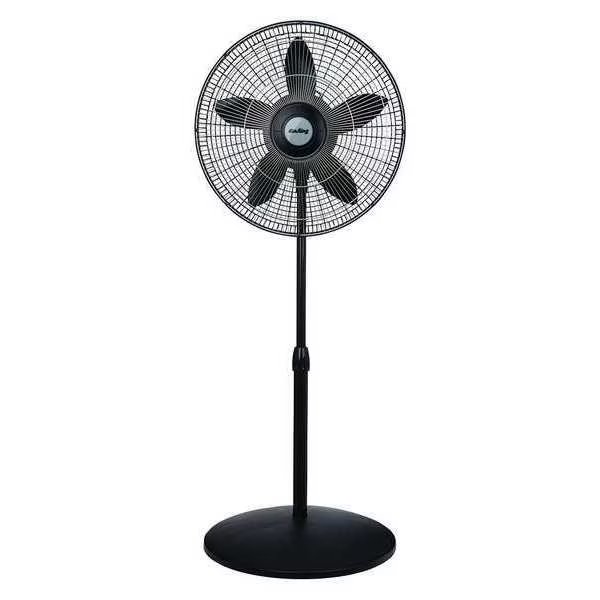 18" Pedestal Fan, Oscillating, 3 Speeds, 120VAC, Black, Air King, Mfr#: 9118