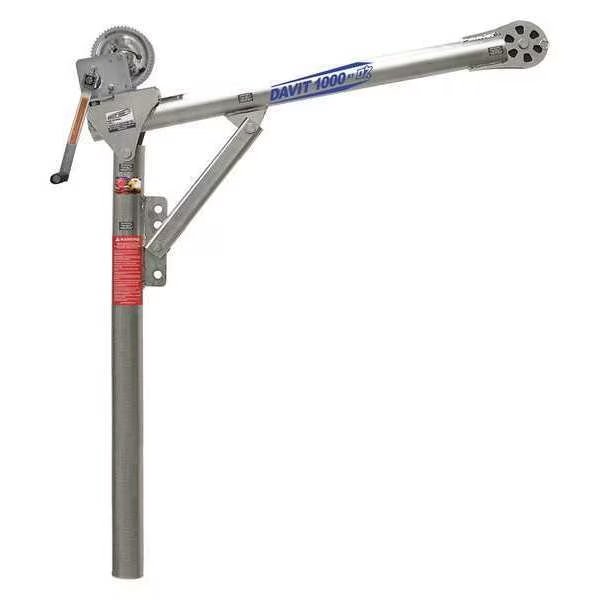Davit Crane, 1,000 lb Capacity, 27.5 in to 42 in Reach, 0 in to 660 in Lift Range, Silver, Oz Lifting Products, Mfr#: OZ1000DAV