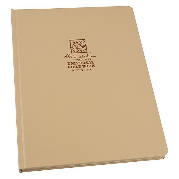 Maxi Book, 80 Sheets, Tan Cover, 32lb, Rite In The Rain, Mfr#: 970TF-MX