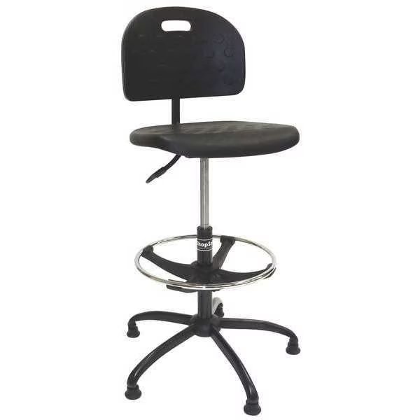 Polyurethane Workbench Chair, 25" to 35", No Arms, Black, Shopsol, Mfr#: 1010275