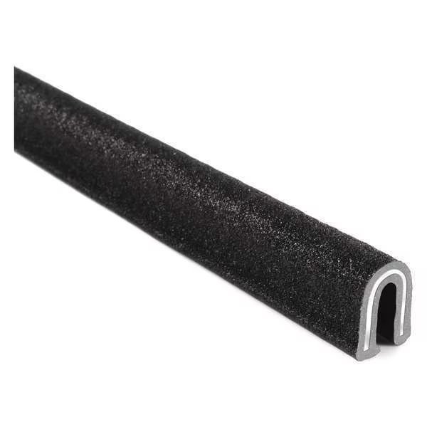 Edge Trim, PVC, Aluminum, 25 ft Length, 0.395 in Overall Width, Style: Rubber Look, Trim-Lok, Mfr#: 1100B7X1/8-25