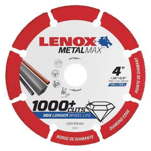 Angle Grinder Blade, 4"x.050"x5/8", Lenox, Mfr#: 1972920