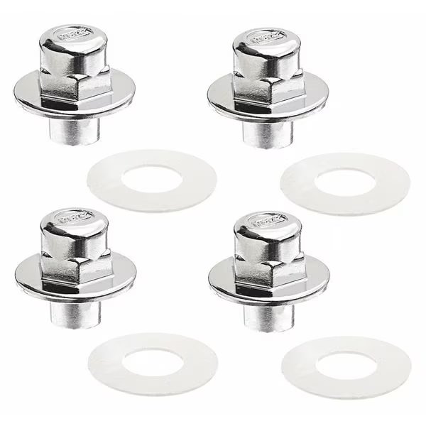 Cap Nuts & Washer for Zurn Wall Carriers, 5/8 in Size, Brass/Zinc, PK4, Zurn, Mfr#: Z5610-NUT-EXT-KIT