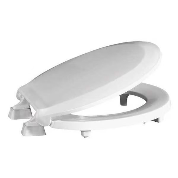Toilet Seat, With Cover, Plastic, Round, White, Centoco, Mfr#: GRHL440STS-001
