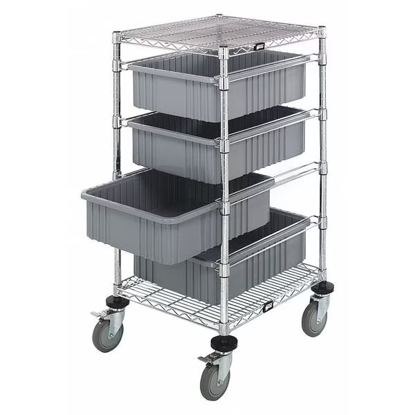 Mobile Bin Cart 45 in H x 24 in W, Quantum Storage Systems, Mfr#: BC212434M1GY