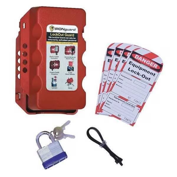 Equipment Lockout System, Plastic, Red, Ideal Warehouse Innovations, Mfr#: 70-1187