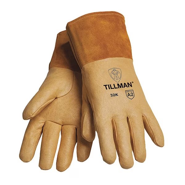 MIG Welding Gloves, Pigskin Palm, L, PR, Tillman, Mfr#: 32KL