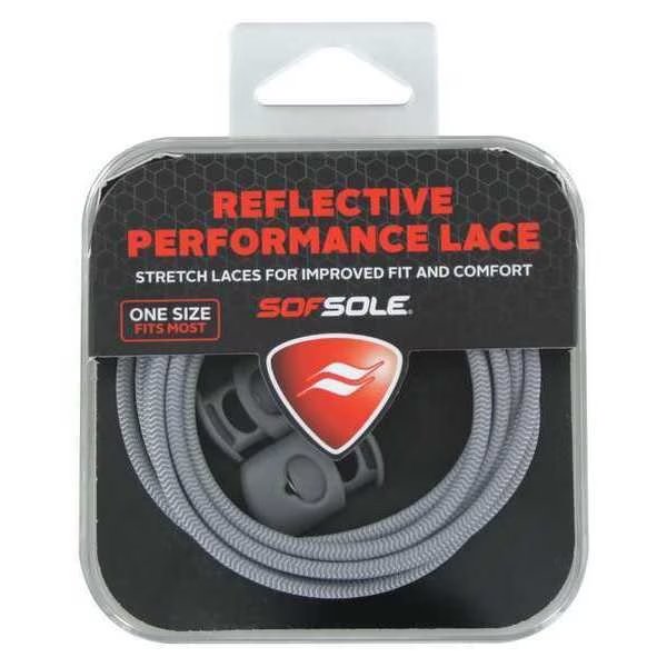 Shoe Laces, 38", Rubber/Polyester, Gray, PR, Sof Sole, Mfr#: 84839