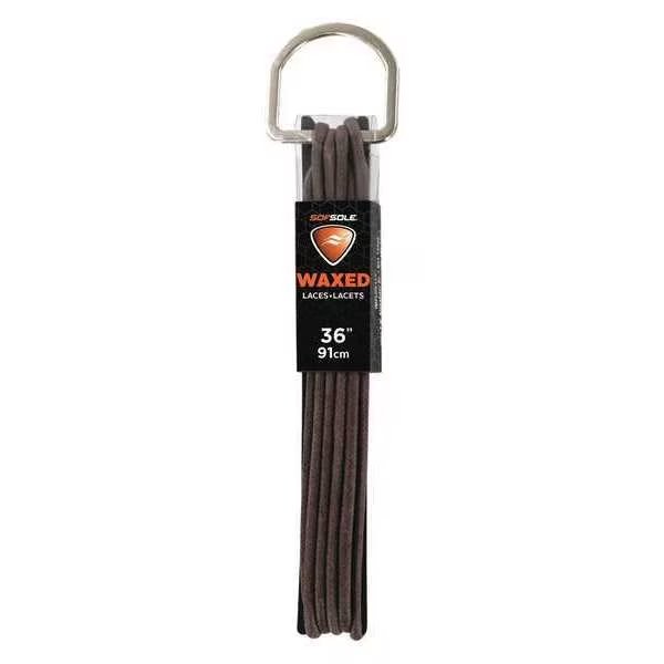 Shoe Laces, 36" L, Polyester, Brown, PR, Sof Sole, Mfr#: 84907