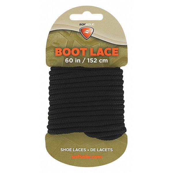 Shoe Laces, 60" L, Polyester, Bl, PR, Sof Sole, Mfr#: 84719