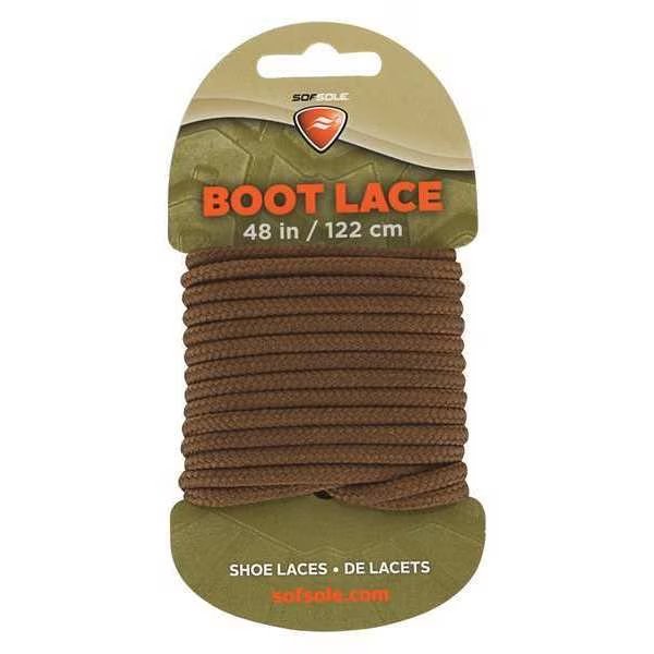 Shoe Laces, 45" L, Polyester, Lt Brown, PR, Sof Sole, Mfr#: 84712