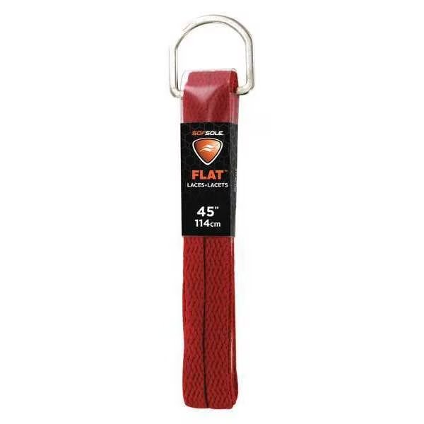 Shoe Laces, 45" L, Polyester, Red, PR, Sof Sole, Mfr#: 84740
