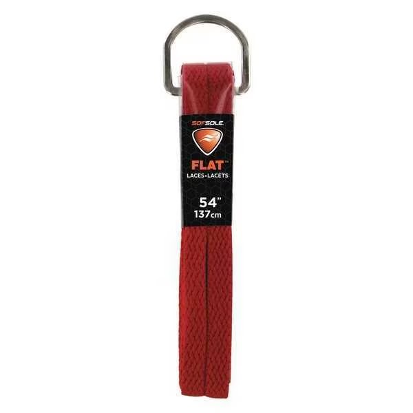 Shoe Laces, 54" L, Polyester, Red, PR, Sof Sole, Mfr#: 84744