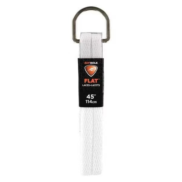 Shoe Laces, 45" L, Polyester, White, PR, Sof Sole, Mfr#: 84732
