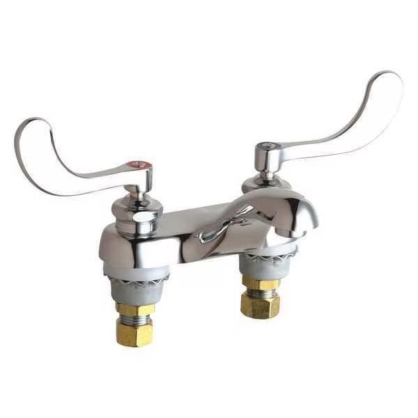 Manual 4" Mount, 2 Hole Low Arc Bathroom Faucet, Chrome plated, Chicago Faucet, Mfr#: 802-E74-317ABCP
