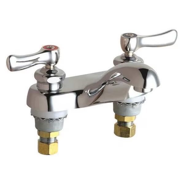Manual 4" Mount, 2 Hole Low Arc Bathroom Faucet, Chrome plated, Chicago Faucet, Mfr#: 802-E74ABCP