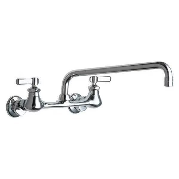Manual, 7-1/4" to 8-3/4" Mount, Commercial 2 Hole Low Arc Kitchen Faucet, Chicago Faucet, Mfr#: 540-LDL12E35ABCP