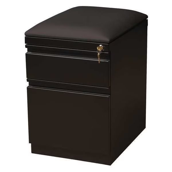 15" W 2 Drawer Desk Pedestal, Black, Hirsh, Mfr#: 19333