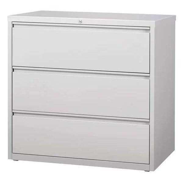 42" W 3 Drawer Lateral File Cabinet, Light Gray, Letter, Hirsh, Mfr#: 17645