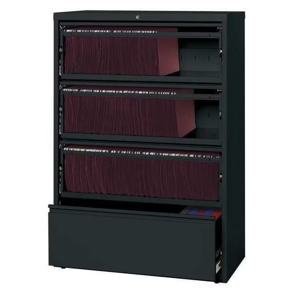 36" W 5 Drawer File Cabinet, Black, Letter, Hirsh, Mfr#: 17899