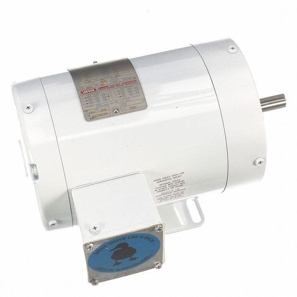 Washdown Motor, 1 HP, 3-Phase, 56C Frame, Leeson, Mfr#: 113590.00