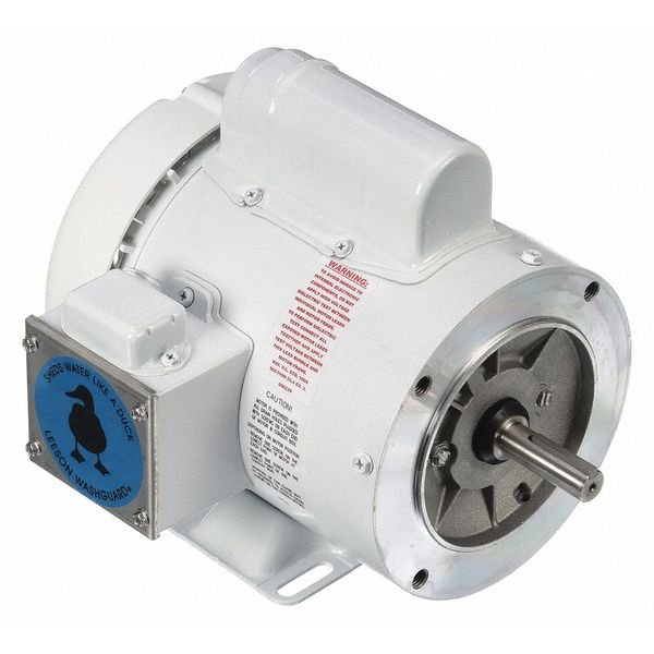 Washdown Motor, Face/Base, 10-7/8 in. L, Leeson, Mfr#: 112527.00