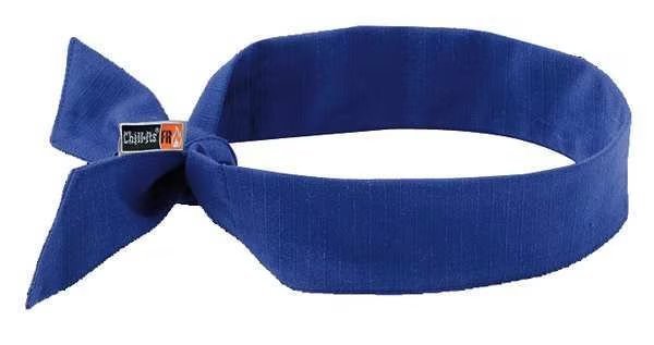 Flame Resistant Cooling Bandana, Blue, Cotton, Chill-Its By Ergodyne, Mfr#: 6700FR