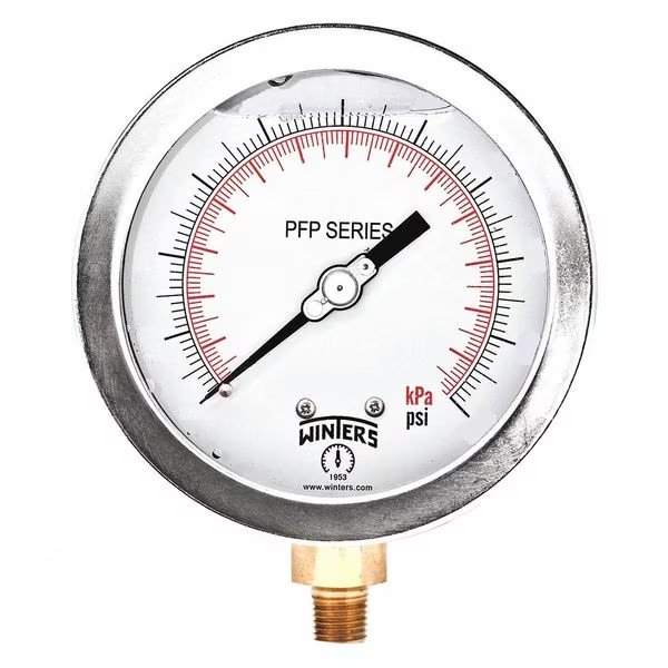 Pressure Gauge, 0 to 300 1/4 in MNPT, Gray, Winters, Mfr#: PFP607WBW