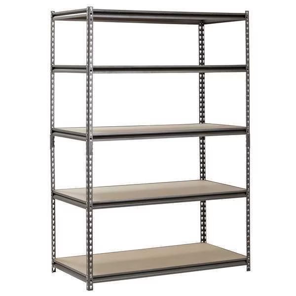 Freestanding Bulk Storage Rack, 24 in D, 48 in W, 5 Shelves, Silver Vein, Sandusky Lee, Mfr#: UR482472PB5P-SV