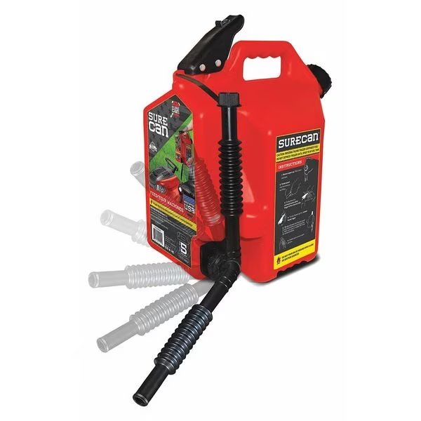 5 gal Red HDPE Type II Safety Gas Can Gasoline, Surecan, Mfr#: SUR5SFG2