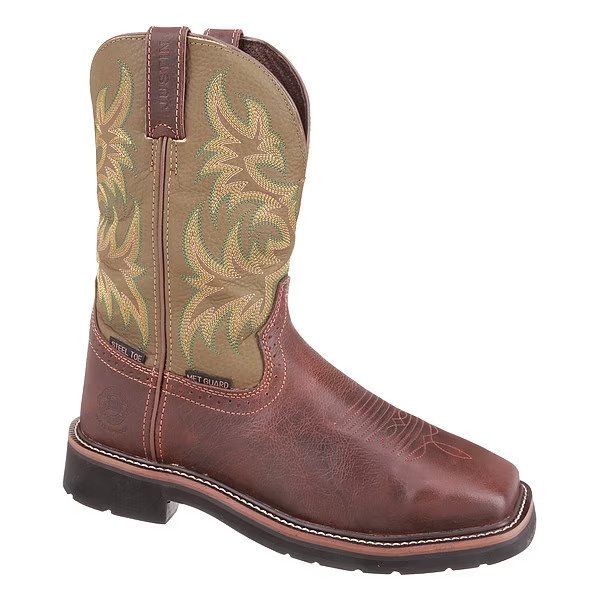 Size 7-1/2 Men's Western Boot Steel Work Boot, Brown, Justin Original Workboots, Mfr#: SE4570