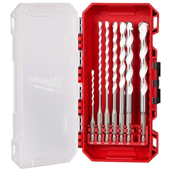7 pc. SHOCKWAVE Impact Duty Carbide Multi-Material Drill Bit Set, Milwaukee Tool, Mfr#: 48-20-8899