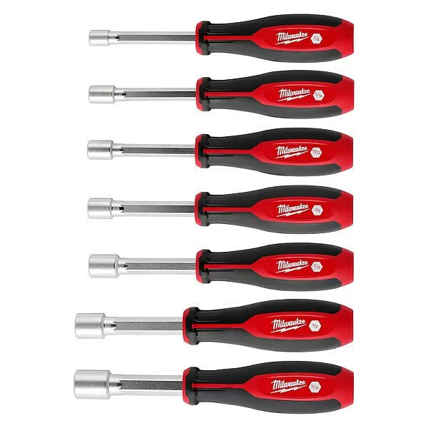 Nut Driver Set, PP Handle, 10 1/4in L, 7pcs, Milwaukee Tool, Mfr#: 48-22-2447