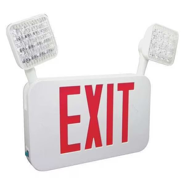 Exit Sign, Red Letter Color, 2.80W, 2 Lamps, Fulham, Mfr#: FHEC35R
