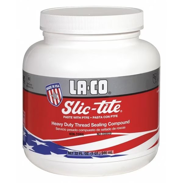 Pipe Thread Sealant 32 fl oz, Brush-Top Can, Slic-Tite, White, Paste, La-Co, Mfr#: 42013