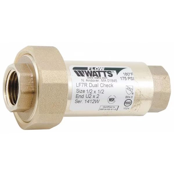 1/2" Threaded Dual Check Valve, Watts, Mfr#: LF7RU2-2