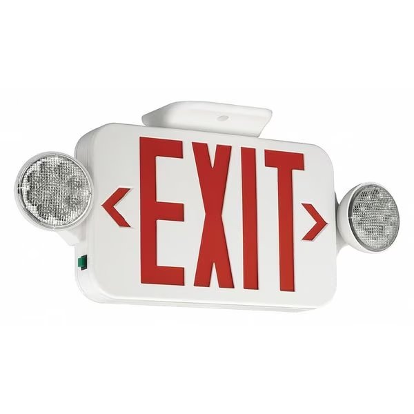 Exit Sign with Emergency Lights, 18"W, 2"D, Compass, Mfr#: CCRRCSD