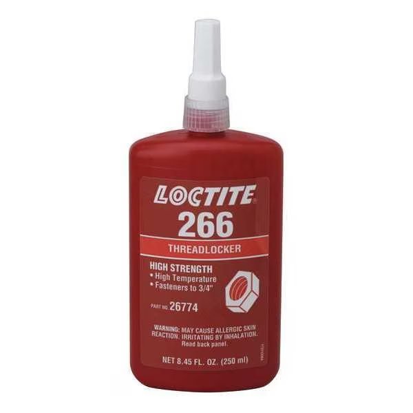 Threadlocker, LOCTITE 266, Red, High Strength, Liquid, 250 mL Bottle, Loctite, Mfr#: 232331