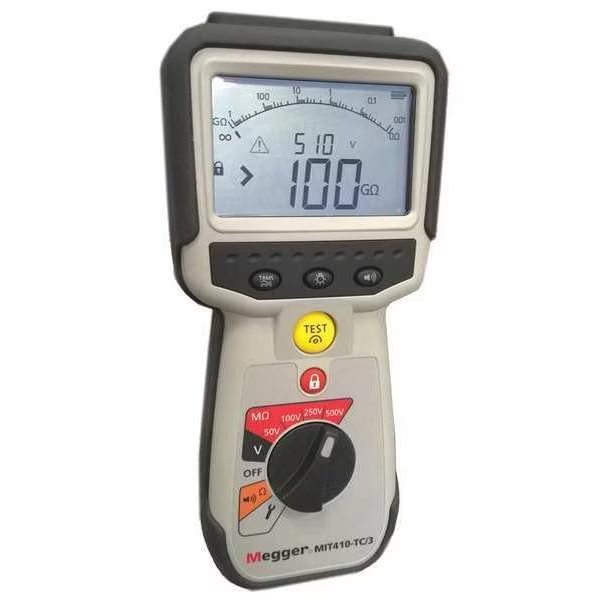 Battery Operated Megohmmeter, 1000VDC, Megger, Mfr#: MIT410-TC/3