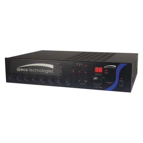 PA Amplifier, 3-13/32in H, 70V, 5 Channel, Speco Technologies, Mfr#: PBM240A