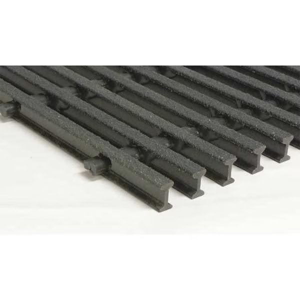 Industrial Pultruded Grating, 144 in Span, Grit-Top Surface, Vi-Corr Resin, Dark Gray, Fibergrate, Mfr#: 872115