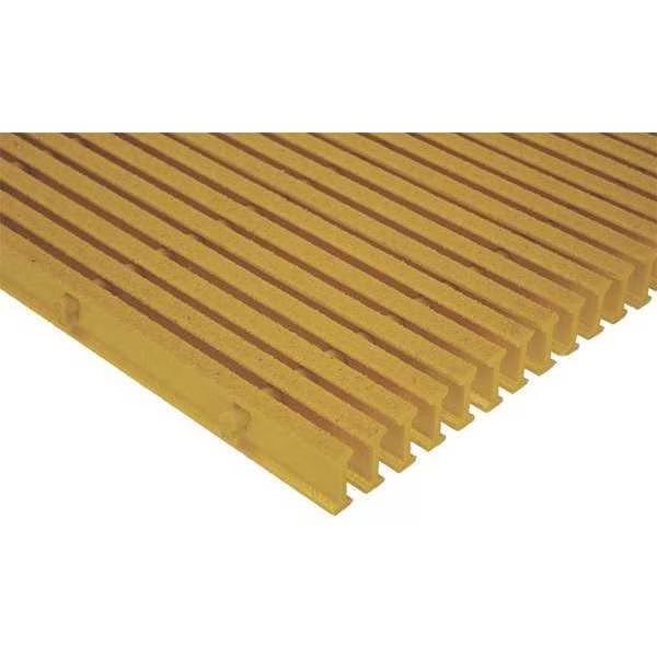 Industrial Pultruded Grating, 144 in Span, Grit-Top Surface, ISOFR Resin, Yellow, Fibergrate, Mfr#: 872265