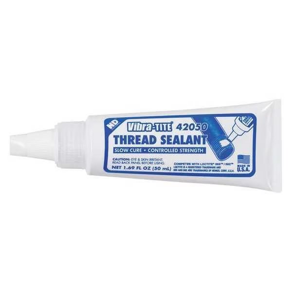 Thread Sealant 1.7 fl oz, Tube, White, Liquid, Vibra-Tite, Mfr#: 42050