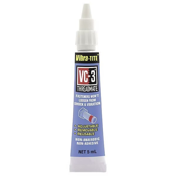 Reusable Threadlocker, VIBRA-TITE VC-3, Red, High Strength, Liquid, 5 mL Tube, Vibra-Tite, Mfr#: 21305