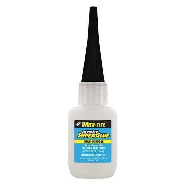 Instant Adhesive, 301 Series, Clear, 0.7 oz, Bottle, Vibra-Tite, Mfr#: 30114