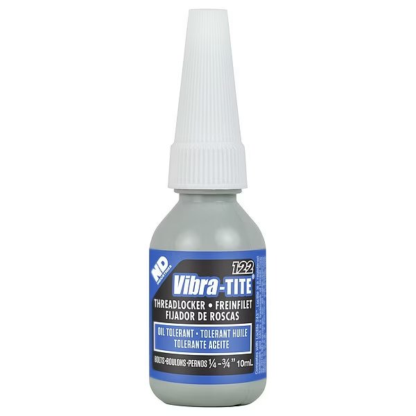 Primerless Threadlocker, VIBRA-TITE 122, Blue, Medium Strength, Liquid, 10 mL, Vibra-Tite, Mfr#: 12210