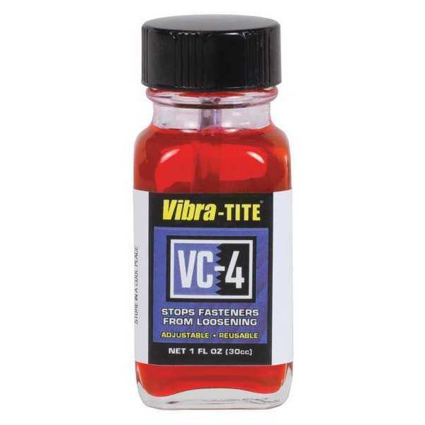 Reusable Threadlocker, VIBRA-TITE VC-4, Red, High Strength, Liquid, 30 mL Bottle, Vibra-Tite, Mfr#: 21730